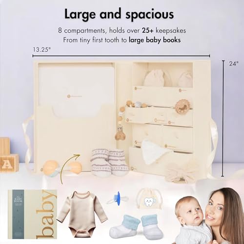 Estienne Large Light Yellow Baby Keepsake Box