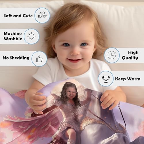 Zocoshi Personalized Princess Blanket with Custom Photo and Monogram 1
