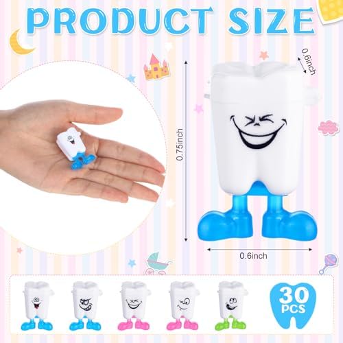 Yaomiao 30 Pcs Baby Teeth Storage Necklace Organizer Container with Lanyard