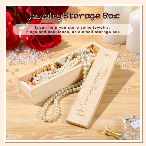 Qunclay Pregnancy Test Keepsake Box with Raffia Ribbon 1