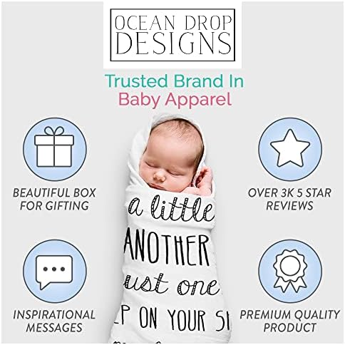 Ocean Drop Designs Muslin Swaddle Blanket - Gender Neutral Baby Gift 1