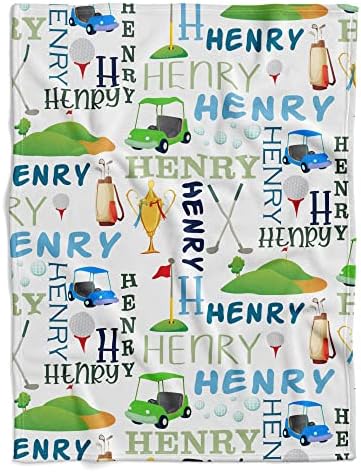 Personalized Golf Baby Blanket with Name 1