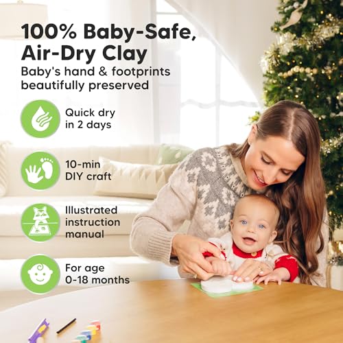KeaBabies Baby Hand Footprint Kit - Quick Dry Ornament Kit for Newborns