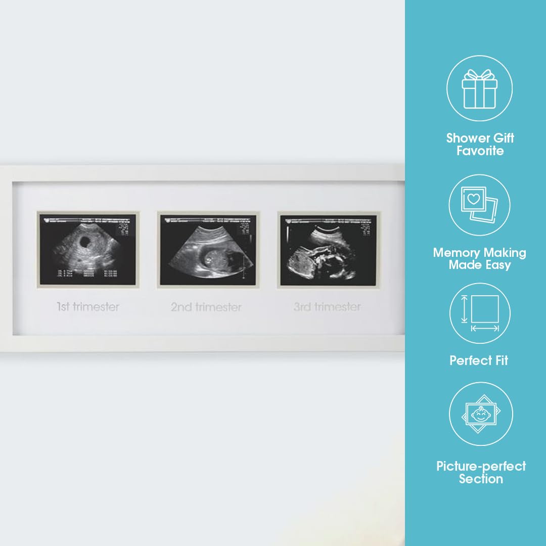 Pearhead Trimester Sonogram Frame - White