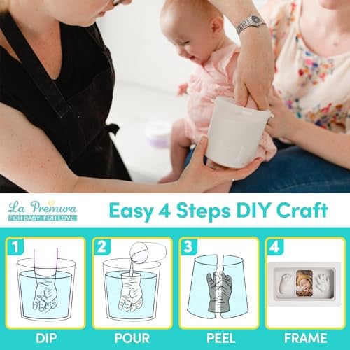 La Premura Baby Handprint Casting Kit with Shadow Box Frame 1