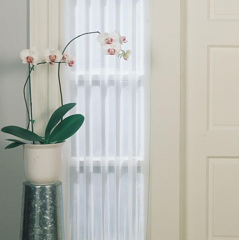 No 918 Emily Sheer Voile Curtain Panel 28 x 72 White 1