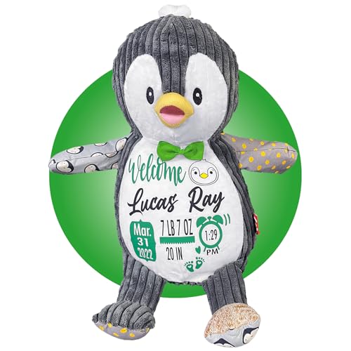 Personalized Baby Stats Penguin Plushie - Birth Announcement Keepsake 1