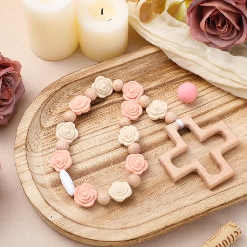 Landical Cross Baptism Silicone Rosary Baby Shower Gift