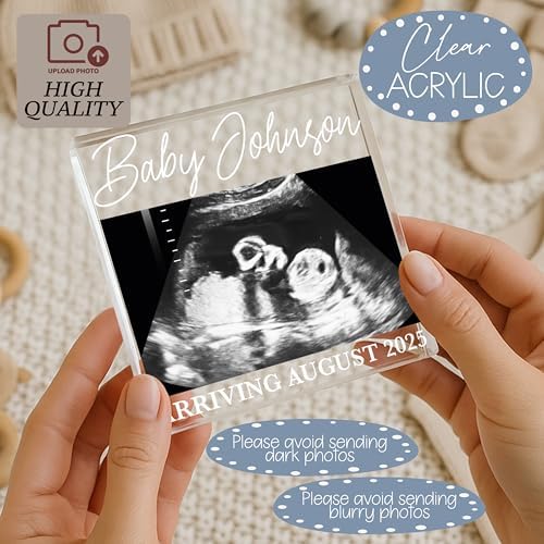 Personalized Pregnancy Keepsake Drawer Box with Ultrasound Frame