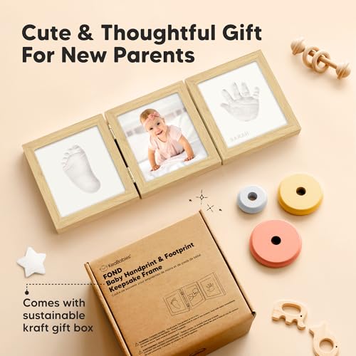 KeaBabies Baby Hand Footprint Kit - Gender Neutral Keepsake Frame