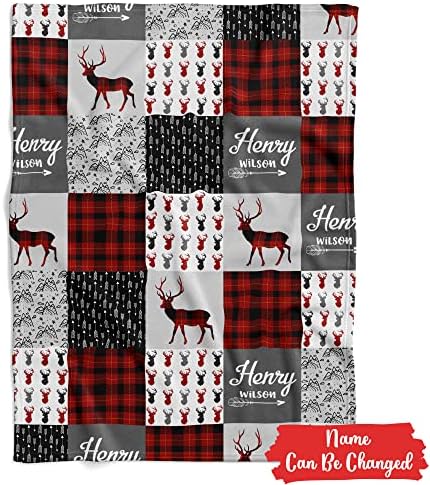 Personalized Reindeer Baby Blanket with Custom Name 1