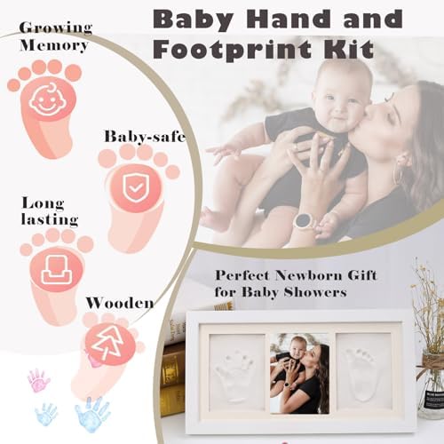Pivza Inkless Newborn Hand Footprint Kit - Baby Paw Print Gift 1