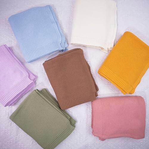 LOVELYPOD Personalized Knit Baby Blanket with Name
