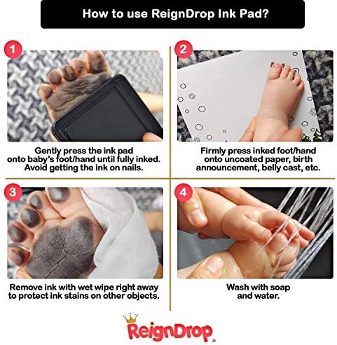 ReignDrop Ink Pad for Baby Footprint Handprint - Pink