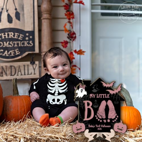 DIY Halloween Footprint Wooden Sign Baby Keepsake Decor