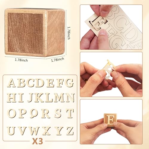 Zempfoal Custom Wooden Name Sign - 8-Letter Baby Blocks with 78 Alphabet Letters