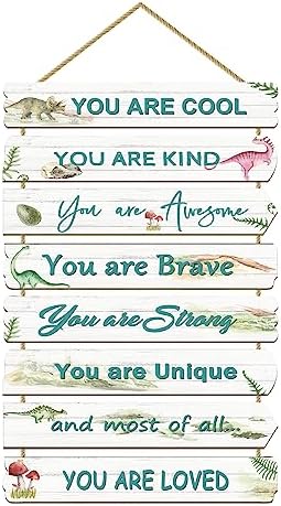 Boys Room Dinosaur Wall Decor with Inspirational Sayings