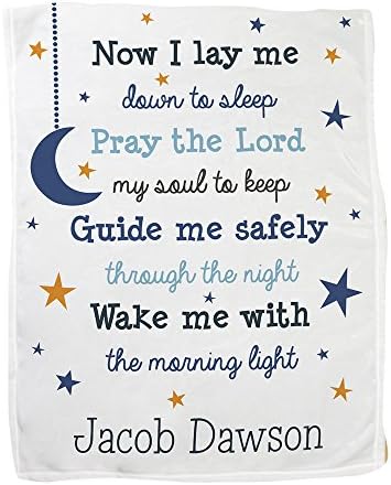 Personalized Fleece Prayer Blanket for Baby 30 x 40 Inches