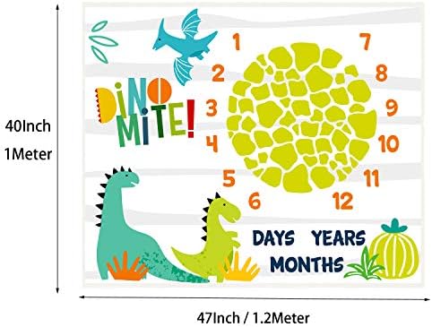 PAMBO Dinosaur Baby Milestone Blanket for Newborn Photos