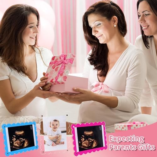 Magnetic Clear Acrylic Scalloped Ultrasound Frame - Pregnancy Announcement Display
