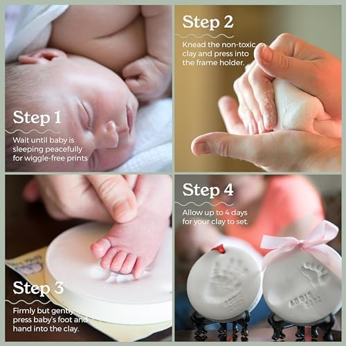 Little Hippo Baby Ornament Keepsake Kit - 2 Easels 4 Ribbons Letters