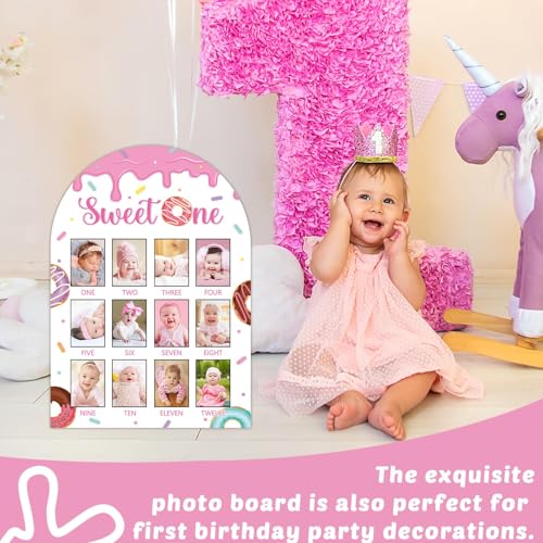 Sweet One First Year Wooden Photo Board Donut Decor