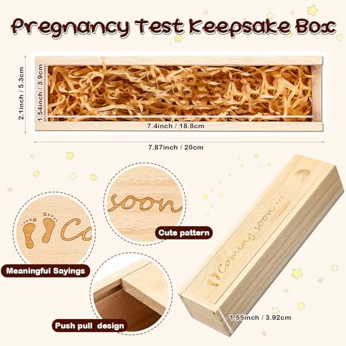 Qunclay Pregnancy Test Keepsake Box with Raffia Ribbon 1