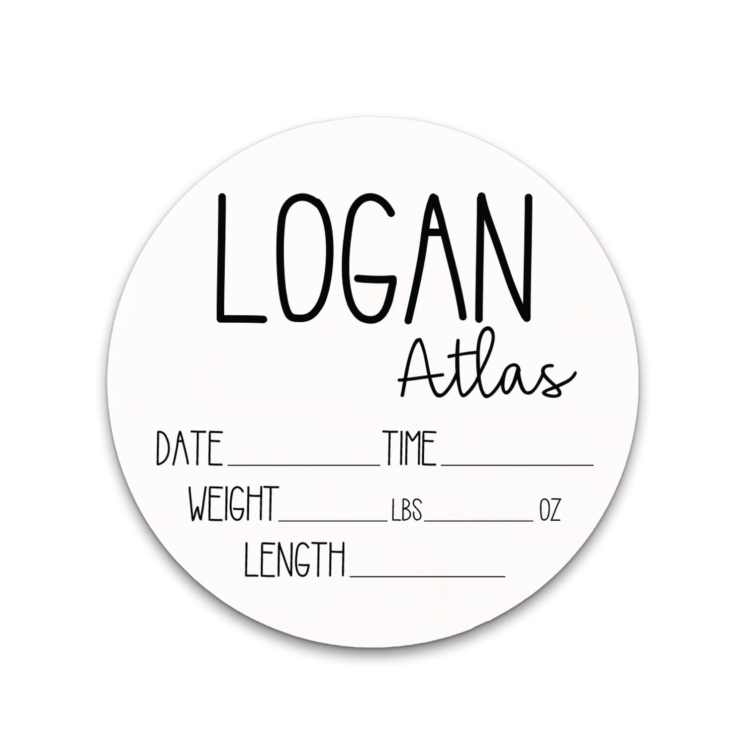 Hickory Hollow Designs Birth Stat Sign Personalized for Newborn Baby