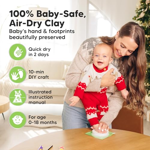 KeaBabies Baby Footprint Ornament Kit for Girls and Boys
