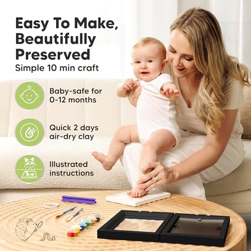 KeaBabies Personalized Baby Footprint Kit - Keepsake for Girls Boys