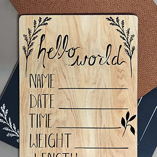 Cohas Hello World Newborn Baby Announcement Wood Sign with Boat Theme