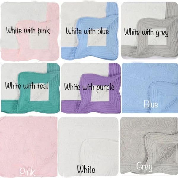Personalized Baby Quilt Blanket with Monogram and Embroidered Name