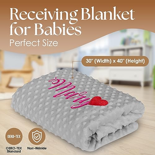Personalized Newborn Swaddle Blanket with Name Date