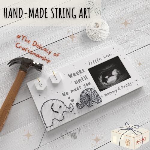 Baby Sonogram Frame with Countdown - Farmhouse Style Keepsake