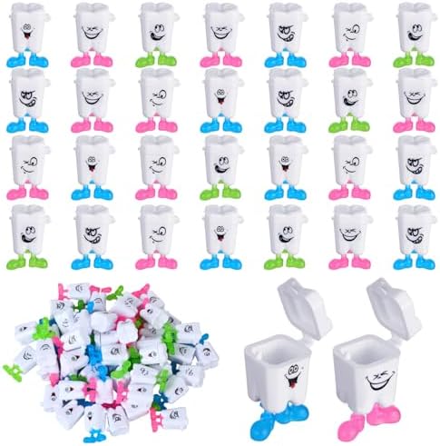 Yaomiao 30 Pcs Baby Teeth Storage Necklace Organizer Container with Lanyard