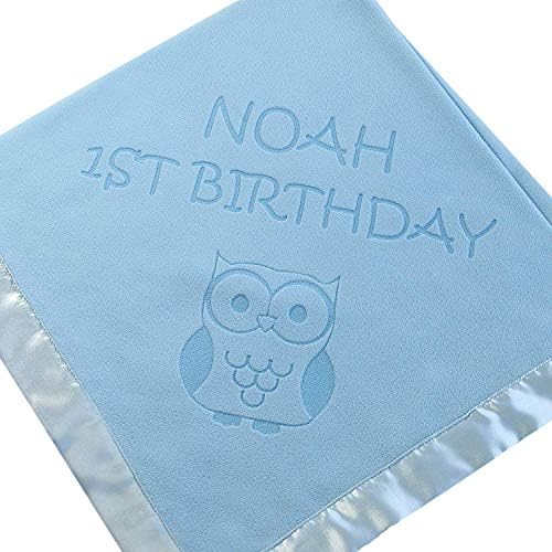 Custom Catch Personalized Owl Baby Blanket for Boy