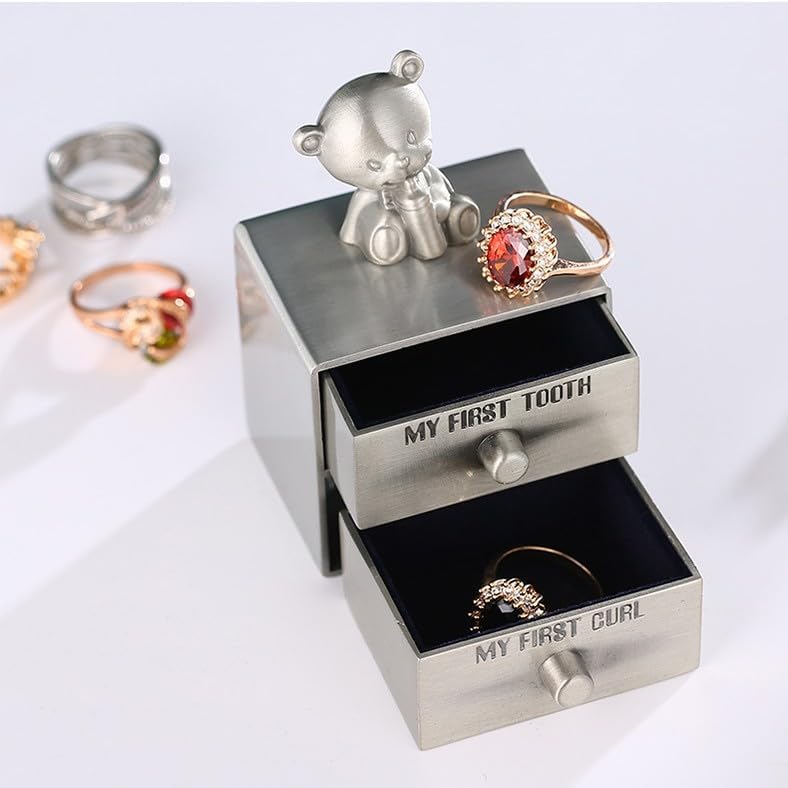 Baby First Tooth Keepsake Box with Bear Design