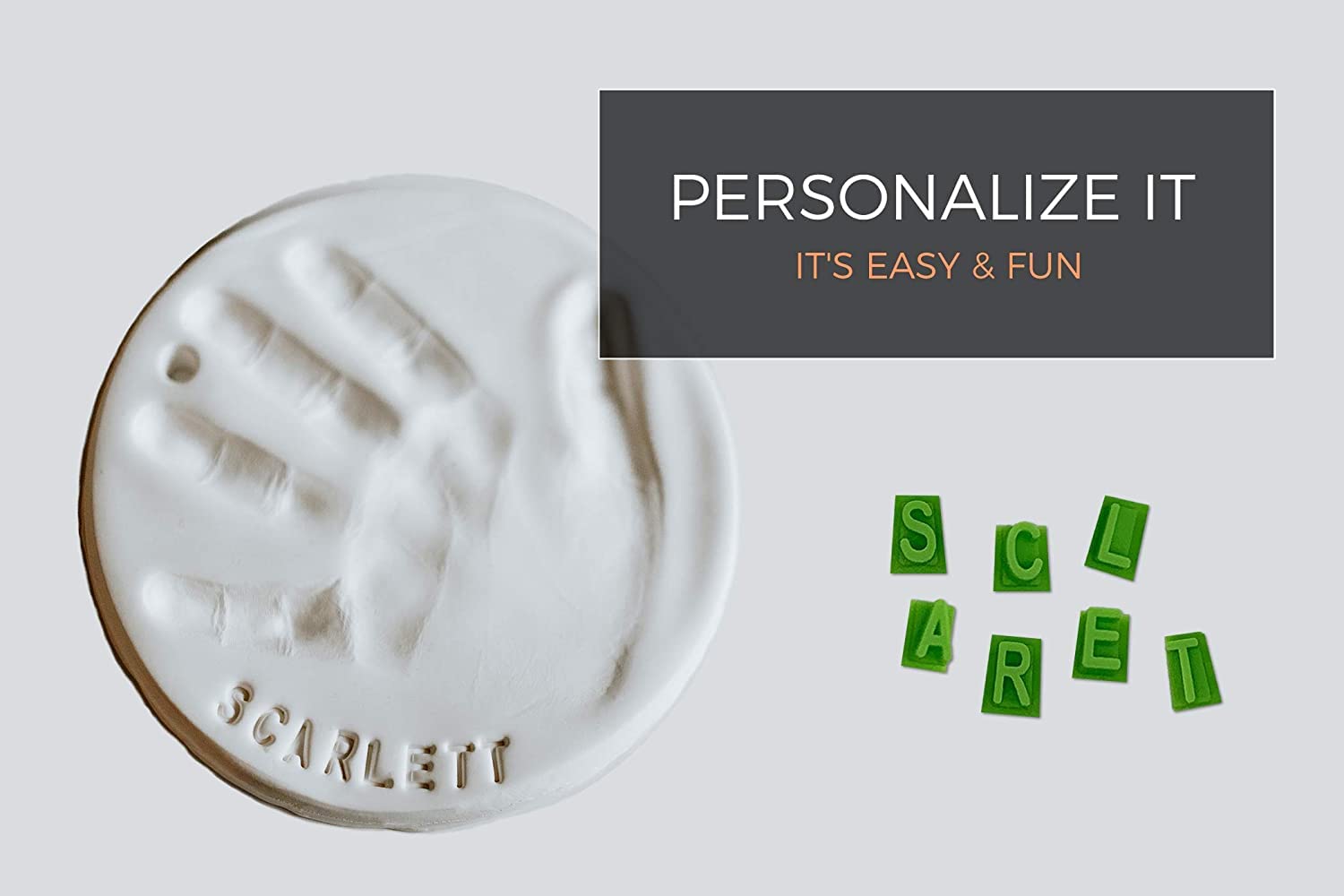 Baby Mushroom Handprint Footprint Keepsake Ornament Kit Makes 2 - Bonus Stencil 2 Easels