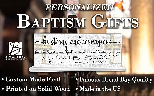 Custom Baptism Plaque With Name and Date - Solid Wood Keepsake