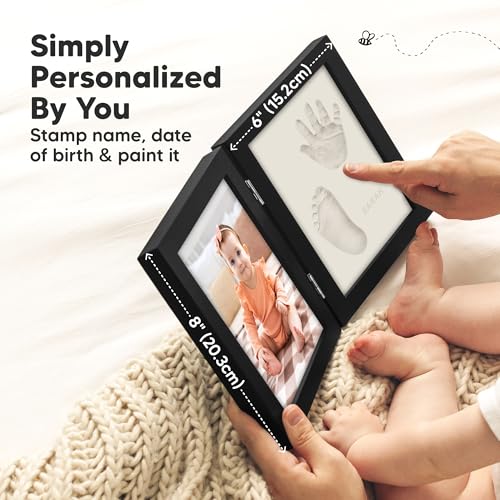 KeaBabies Personalized Baby Footprint Kit - Keepsake for Girls Boys