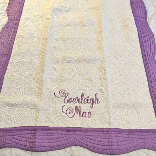 Personalized Baby Quilt Blanket with Monogram and Embroidered Name