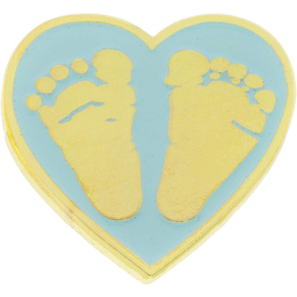Sterling Gifts Its a Boy Blue Baby Feet Heart Announcement Pins