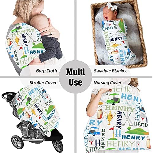 Personalized Golf Baby Blanket with Name 1