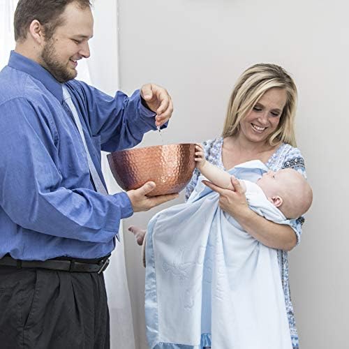 Custom Catch Personalized Baptism Baby Blanket for Boy - Blue 1 Text Line