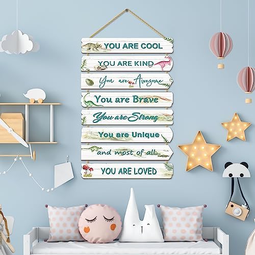 Boys Room Dinosaur Wall Decor with Inspirational Sayings