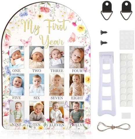 Wildflower Baby First Year Photo Frame Pink