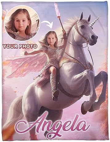 Zocoshi Personalized Princess Blanket with Custom Photo and Monogram 1
