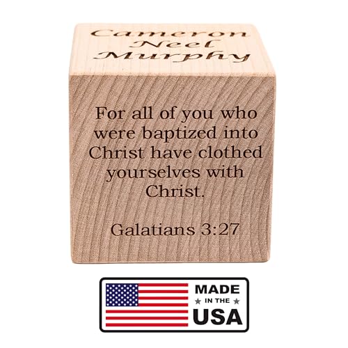 Personalized Baby Baptism Wood Block 25 Size