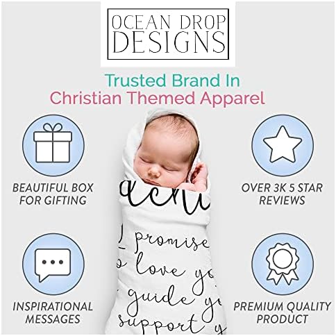 Ocean Drop Designs Muslin Swaddle Blanket - 47x47 Soft Cotton Baby Gift