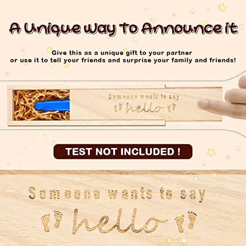Qunclay Pregnancy Test Keepsake Box with Raffia Ribbon